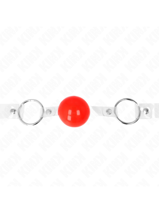 MORDAZA DE BOLA ROJA PVC TRANSPARENTE AJUSTABLE KINK DE LA MARCA KINK COLLAR & GAG