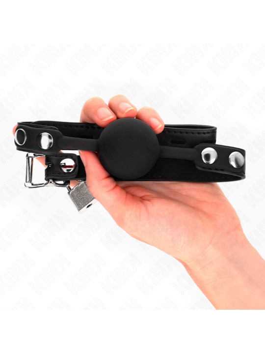 MORDAZA DE BOLA SILICONA 4 CM CON CANDADO KINK DE LA MARCA KINK COLLAR & GAG