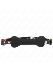 MORDAZA BDSM KINK 12 CM NEGRO SILICONA SUAVE DE LA MARCA KINK COLLAR & GAG