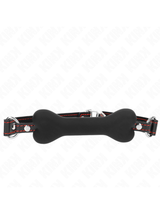 MORDAZA BDSM KINK 12 CM NEGRO SILICONA SUAVE DE LA MARCA KINK COLLAR & GAG