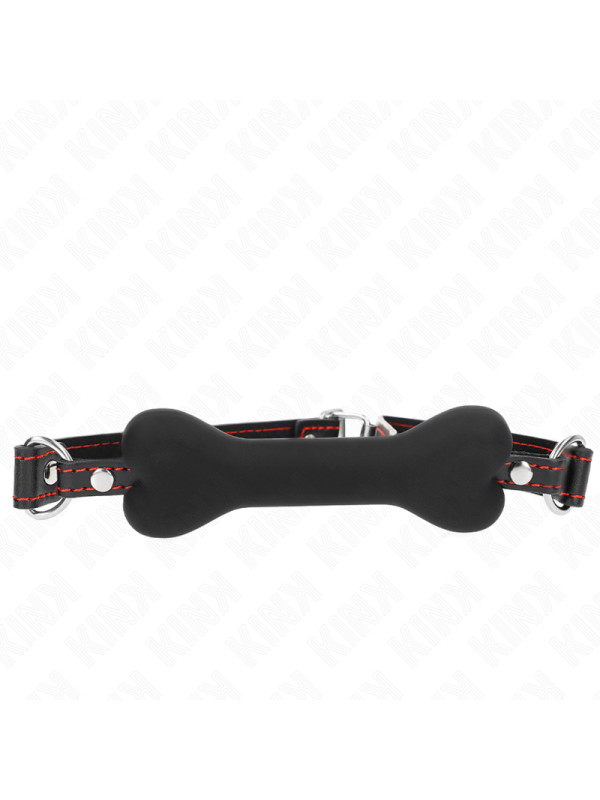 MORDAZA BDSM KINK 12 CM NEGRO SILICONA SUAVE DE LA MARCA KINK COLLAR & GAG