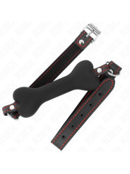 MORDAZA BDSM KINK 12 CM NEGRO SILICONA SUAVE DE LA MARCA KINK COLLAR & GAG