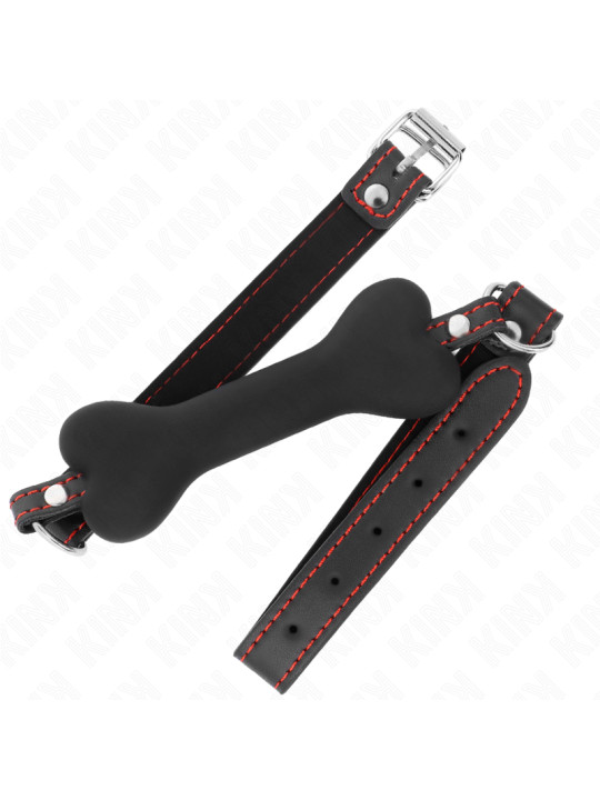 MORDAZA BDSM KINK 12 CM NEGRO SILICONA SUAVE DE LA MARCA KINK COLLAR & GAG