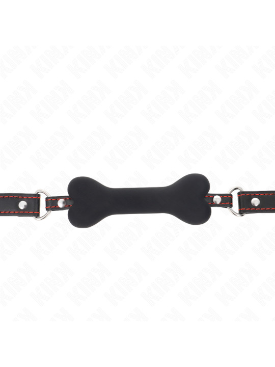 MORDAZA BDSM KINK 12 CM NEGRO SILICONA SUAVE DE LA MARCA KINK COLLAR & GAG