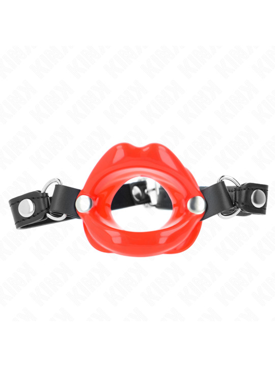 MORDAZA LABIAL BDSM CON CORREA AJUSTABLE ROJO KINK DE LA MARCA KINK COLLAR & GAG