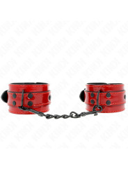 MUÑEQUERAS BDSM KINK ROJO OSCURO - CUERO AJUSTABLE DE LA MARCA KINK WRIST RESTRAINT
