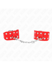MUÑEQUERAS BDSM CON TACHUELAS AJUSTABLES ROJO KINK DE LA MARCA KINK WRIST RESTRAINT