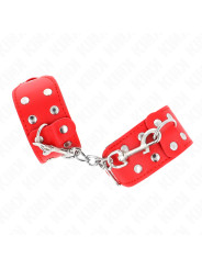 MUÑEQUERAS BDSM CON TACHUELAS AJUSTABLES ROJO KINK DE LA MARCA KINK WRIST RESTRAINT