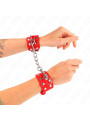 MUÑEQUERAS BDSM CON TACHUELAS AJUSTABLES ROJO KINK DE LA MARCA KINK WRIST RESTRAINT
