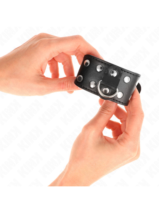 MUÑEQUERAS BDSM CON TACHUELAS AJUSTABLES KINK NEGRO DE LA MARCA KINK WRIST RESTRAINT