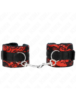 MUÑEQUERAS BDSM ENCAJE TERCIOPELO NYLON ROJO/NEGRO DE LA MARCA KINK WRIST RESTRAINT