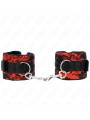 MUÑEQUERAS BDSM ENCAJE TERCIOPELO NYLON ROJO/NEGRO DE LA MARCA KINK WRIST RESTRAINT