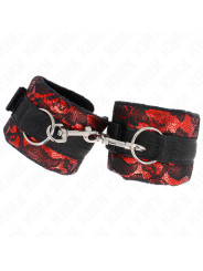 MUÑEQUERAS BDSM ENCAJE TERCIOPELO NYLON ROJO/NEGRO DE LA MARCA KINK WRIST RESTRAINT