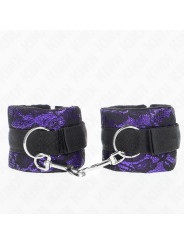 MUÑEQUERAS KINK ENCAJE TERCIOPELO NYLON VIOLETA/NEGRO DE LA MARCA KINK WRIST RESTRAINT