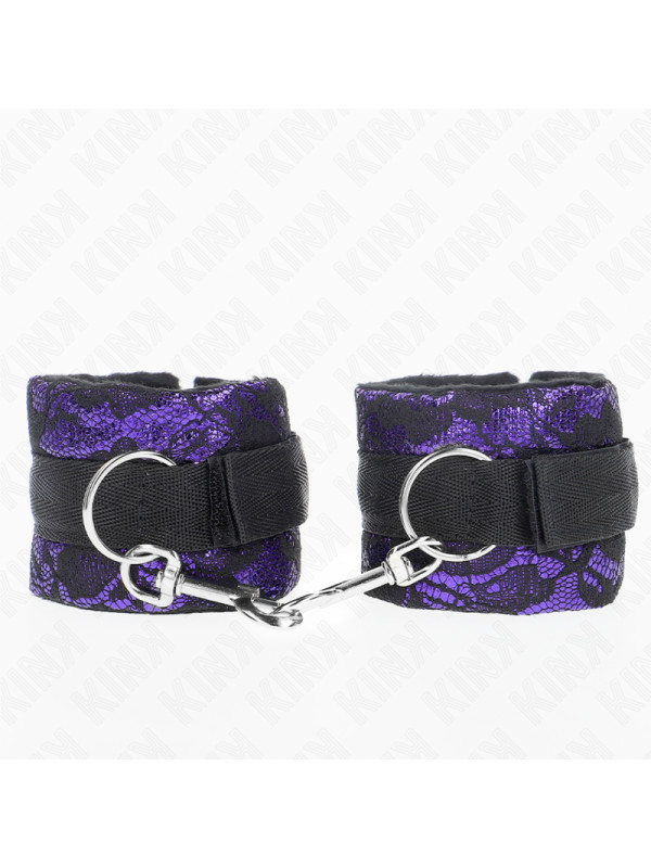 MUÑEQUERAS KINK ENCAJE TERCIOPELO NYLON VIOLETA/NEGRO DE LA MARCA KINK WRIST RESTRAINT