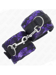 MUÑEQUERAS KINK ENCAJE TERCIOPELO NYLON VIOLETA/NEGRO DE LA MARCA KINK WRIST RESTRAINT