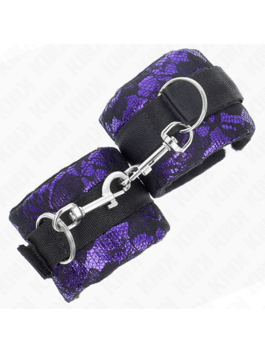 MUÑEQUERAS KINK ENCAJE TERCIOPELO NYLON VIOLETA/NEGRO DE LA MARCA KINK WRIST RESTRAINT