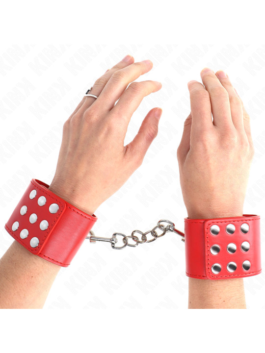 MUÑEQUERAS BDSM KINK AJUSTABLES ROJO 19-24 CM DE LA MARCA KINK WRIST RESTRAINT