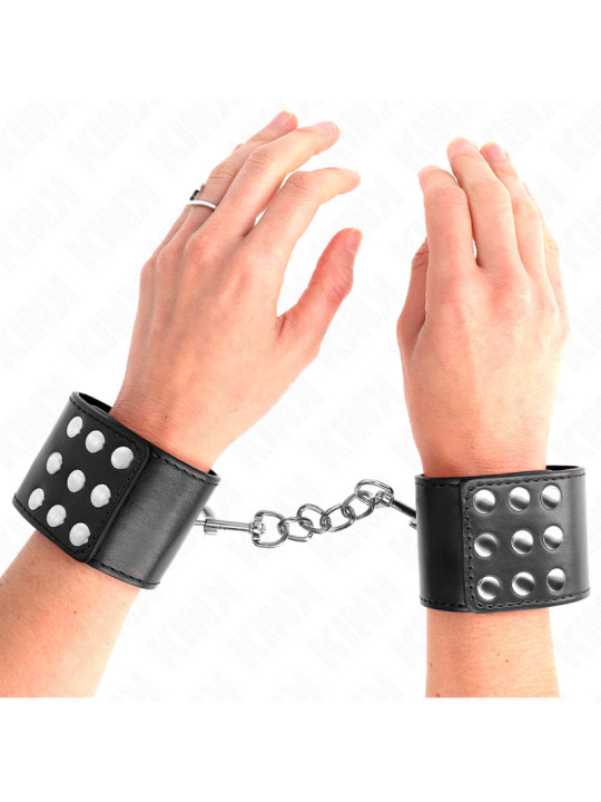 MUÑEQUERAS BDSM KINK CIERRE PRESIÓN AJUSTABLE NEGRO DE LA MARCA KINK WRIST RESTRAINT