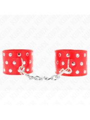 MUÑEQUERAS BDSM CON TACHUELAS AJUSTABLES KINK ROJO DE LA MARCA KINK WRIST RESTRAINT
