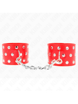 MUÑEQUERAS BDSM CON TACHUELAS AJUSTABLES KINK ROJO DE LA MARCA KINK WRIST RESTRAINT