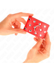 MUÑEQUERAS BDSM CON TACHUELAS AJUSTABLES KINK ROJO DE LA MARCA KINK WRIST RESTRAINT