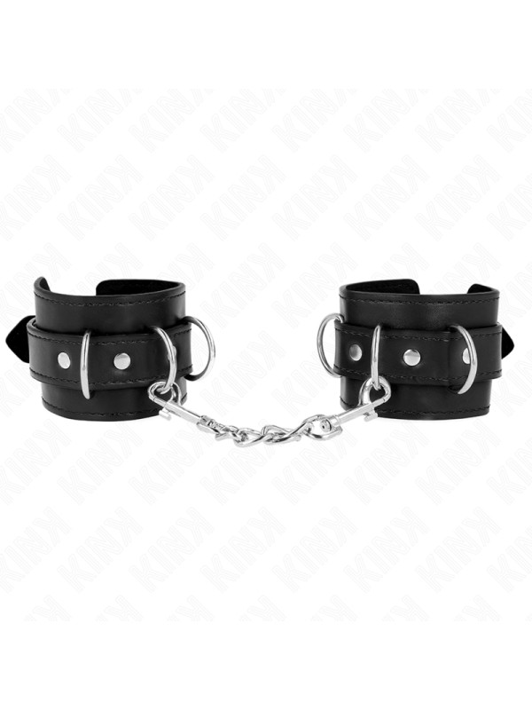 MUÑEQUERAS BDSM CON ANILLAS AJUSTABLES KINK NEGRO DE LA MARCA KINK WRIST RESTRAINT