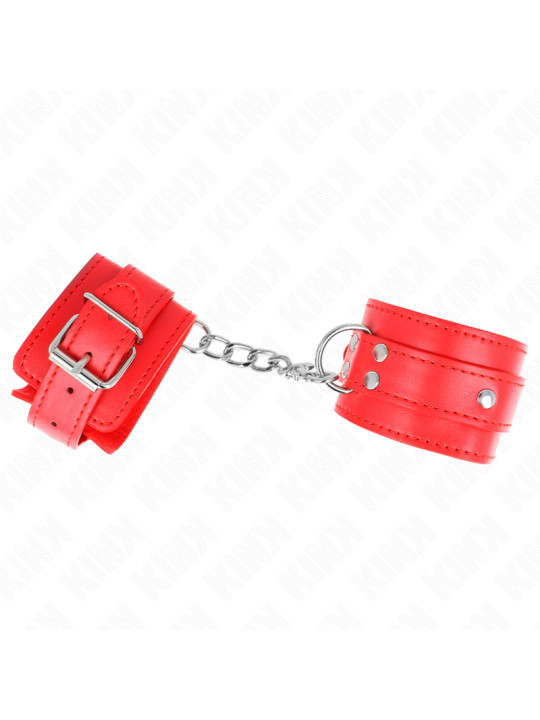 MUÑEQUERAS BDSM CON ANILLAS AJUSTABLES KINK - ROJO DE LA MARCA KINK WRIST RESTRAINT