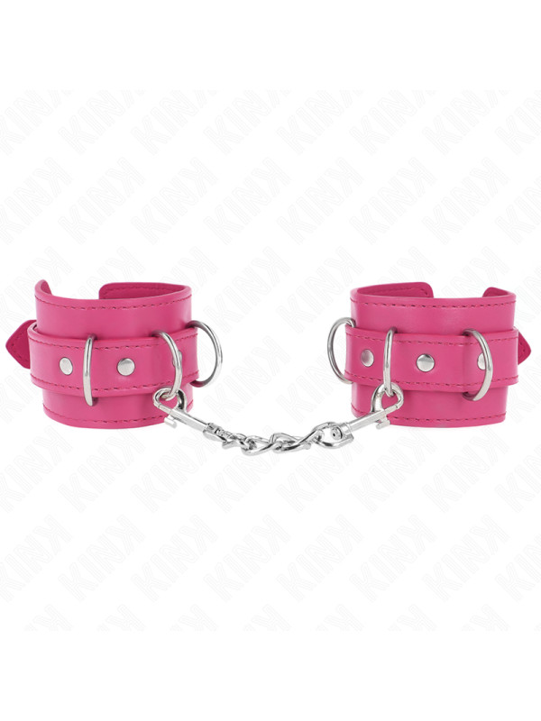 MUÑEQUERAS BDSM CON ANILLAS AJUSTABLES KINK ROSA DE LA MARCA KINK WRIST RESTRAINT