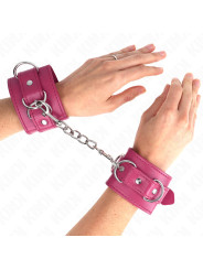 MUÑEQUERAS BDSM CON ANILLAS AJUSTABLES KINK ROSA DE LA MARCA KINK WRIST RESTRAINT