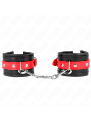 MUÑEQUERAS BDSM NEGRO Y ROJO AJUSTABLES KINK DE LA MARCA KINK WRIST RESTRAINT