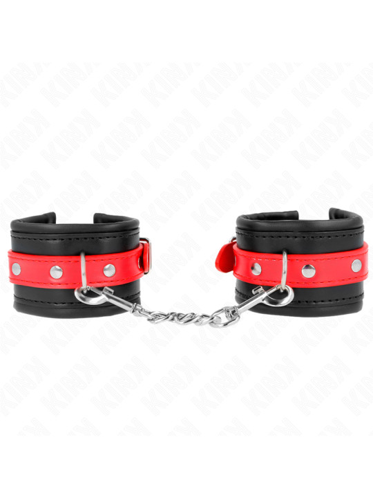 MUÑEQUERAS BDSM NEGRO Y ROJO AJUSTABLES KINK DE LA MARCA KINK WRIST RESTRAINT
