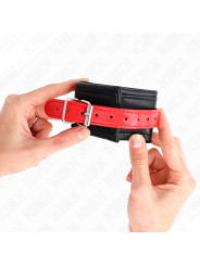 MUÑEQUERAS BDSM NEGRO Y ROJO AJUSTABLES KINK DE LA MARCA KINK WRIST RESTRAINT
