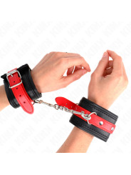 MUÑEQUERAS BDSM NEGRO Y ROJO AJUSTABLES KINK DE LA MARCA KINK WRIST RESTRAINT