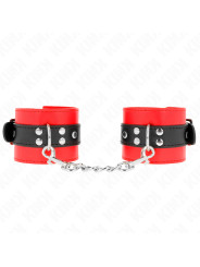 MUÑEQUERAS BDSM AJUSTABLES KINK ROJO Y NEGRO DE LA MARCA KINK WRIST RESTRAINT