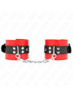 MUÑEQUERAS BDSM AJUSTABLES KINK ROJO Y NEGRO DE LA MARCA KINK WRIST RESTRAINT