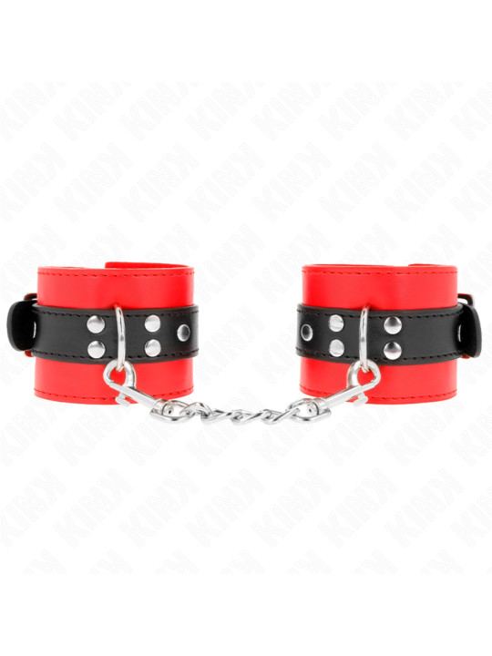 MUÑEQUERAS BDSM AJUSTABLES KINK ROJO Y NEGRO DE LA MARCA KINK WRIST RESTRAINT