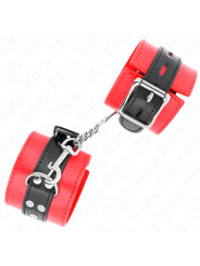 MUÑEQUERAS BDSM AJUSTABLES KINK ROJO Y NEGRO DE LA MARCA KINK WRIST RESTRAINT