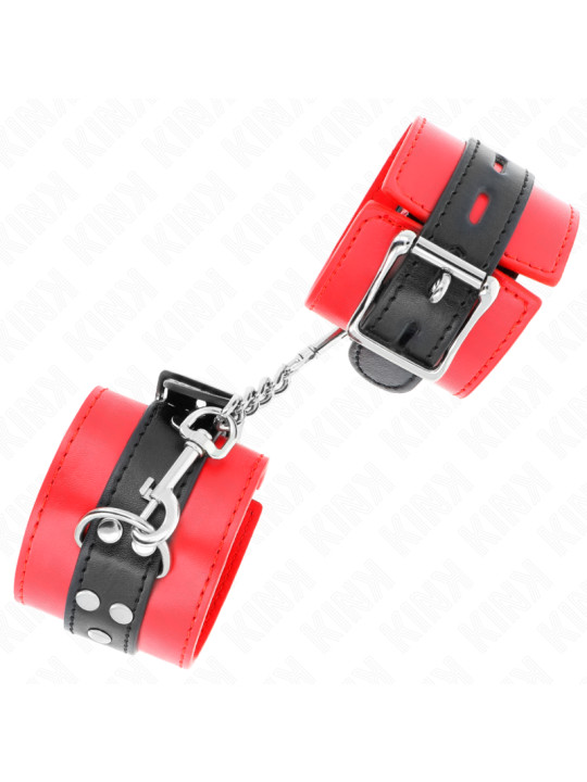 MUÑEQUERAS BDSM AJUSTABLES KINK ROJO Y NEGRO DE LA MARCA KINK WRIST RESTRAINT