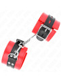 MUÑEQUERAS BDSM AJUSTABLES KINK ROJO Y NEGRO DE LA MARCA KINK WRIST RESTRAINT