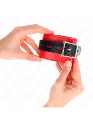 MUÑEQUERAS BDSM AJUSTABLES KINK ROJO Y NEGRO DE LA MARCA KINK WRIST RESTRAINT