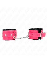 MUÑEQUERAS BDSM NEGRO Y FUCSIA AJUSTABLES KINK DE LA MARCA KINK WRIST RESTRAINT