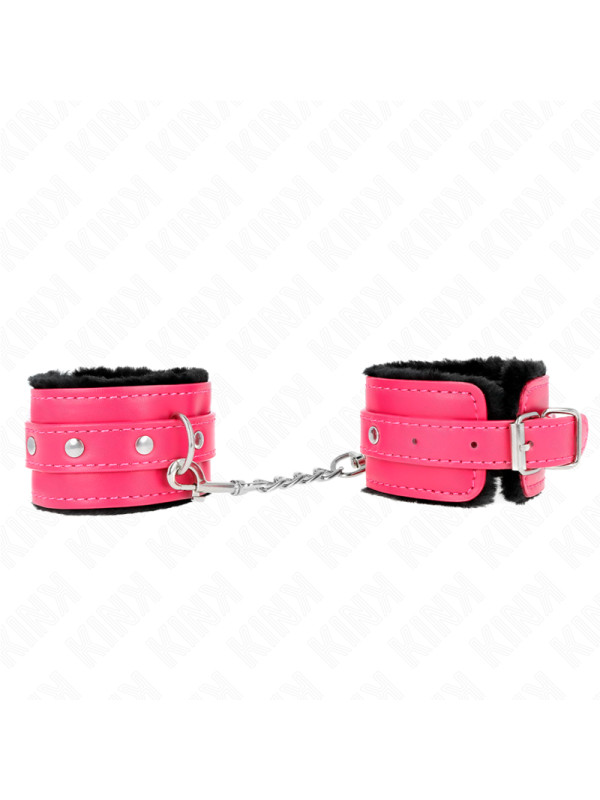MUÑEQUERAS BDSM NEGRO Y FUCSIA AJUSTABLES KINK DE LA MARCA KINK WRIST RESTRAINT