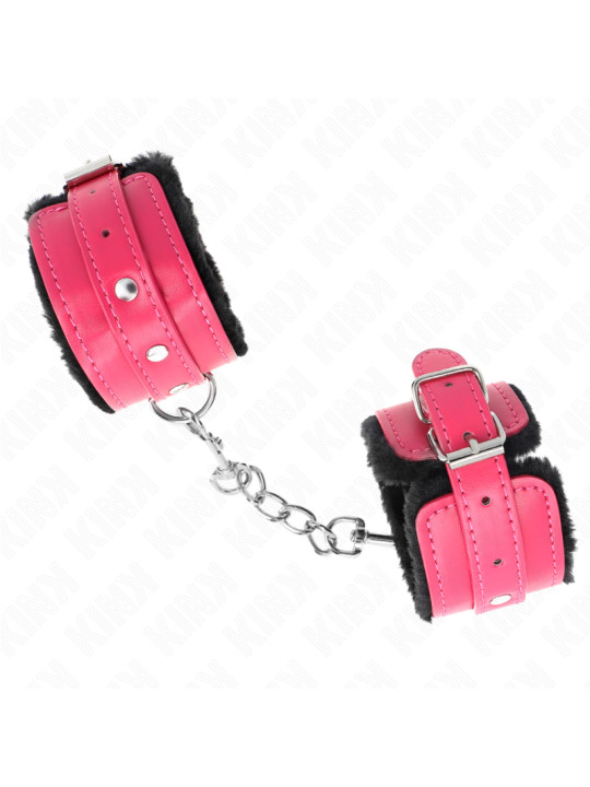 MUÑEQUERAS BDSM NEGRO Y FUCSIA AJUSTABLES KINK DE LA MARCA KINK WRIST RESTRAINT
