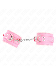 MUÑEQUERAS BDSM ROSA FORRADAS CON CORREA AJUSTABLE KINK DE LA MARCA KINK WRIST RESTRAINT