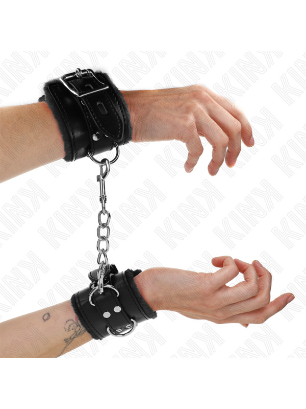 MUÑEQUERAS BDSM NEGRO AJUSTABLES KINK 20-29 CM DE LA MARCA KINK WRIST RESTRAINT