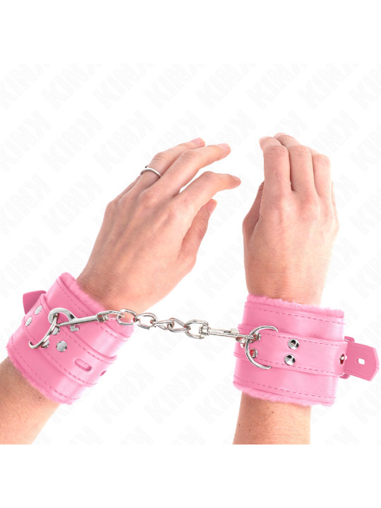MUÑEQUERAS BDSM ROSA CON CORREA AJUSTABLE KINK DE LA MARCA KINK WRIST RESTRAINT