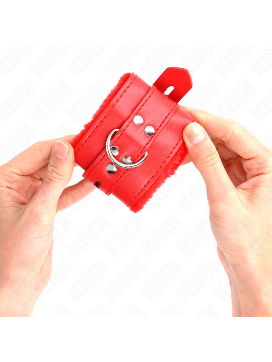 MUÑEQUERAS BDSM KINK ROJO CON CORREA AJUSTABLE DE LA MARCA KINK WRIST RESTRAINT