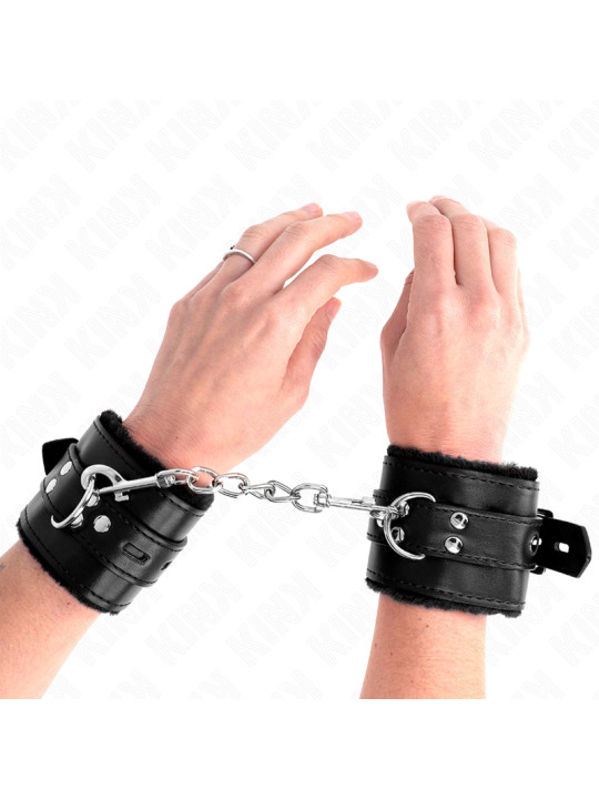MUÑEQUERAS BDSM KINK NEGRO CON CORREA AJUSTABLE DE LA MARCA KINK WRIST RESTRAINT