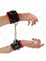 MUÑEQUERAS BDSM KINK ROJO Y NEGRO AJUSTABLES 17-29 CM DE LA MARCA KINK WRIST RESTRAINT